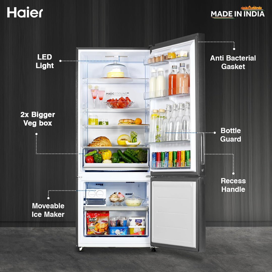 445 L 2 Star Frost Free Double Door Bottom Mount Refrigerator Appliance (2023 Model, HRB-4952BIS-P, Inox Steel,Convertible)