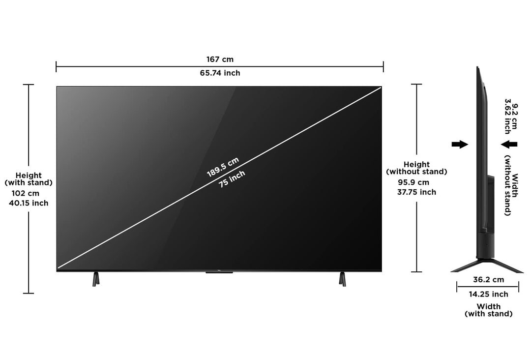 TCL 216 cm (85 inches) 4K Ultra HD Smart LED Google TV 85P745 (Black)