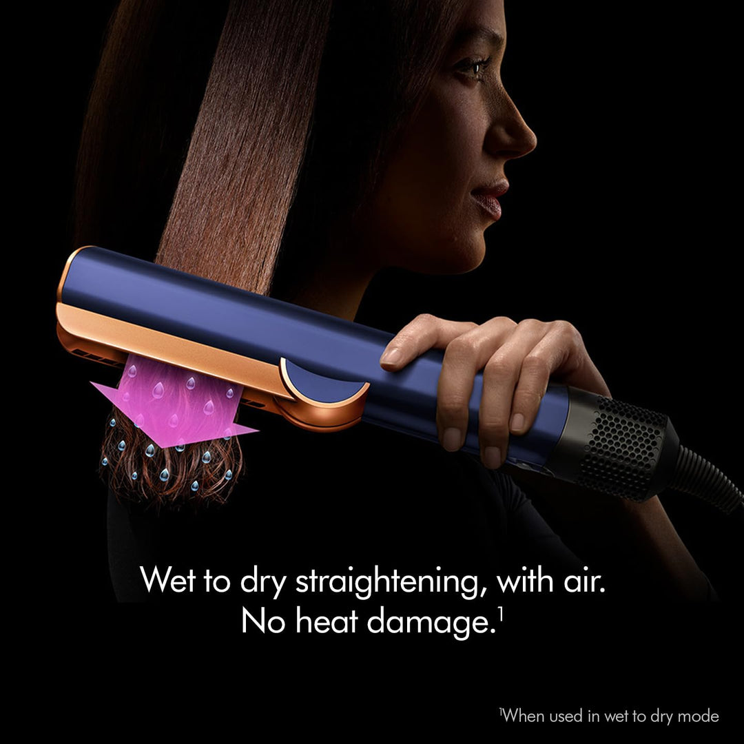 Dyson Airstrait Hair Straightener. Straightens Hair From Wet Or Dry - With Air. No Hot Plates, No Heat Damage (Prussian Blue/Rich Copper), 1380 Watt