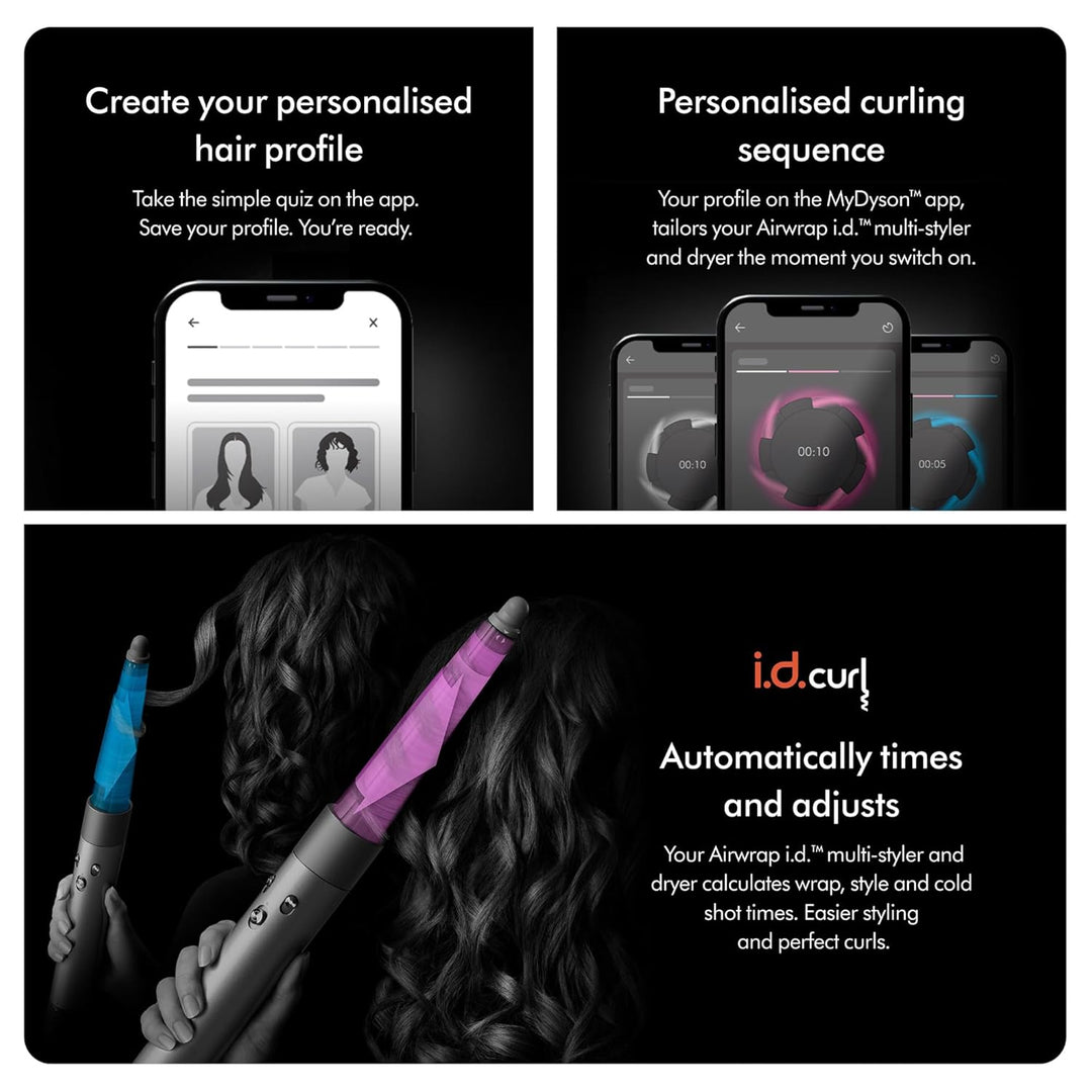 Dyson Airwrap i.d.™ Multi-styler (Ceramic Platina & Topaz) | Dyson's First Connected Multistyler| Intelligent Styler| Personalize Curl Sequence| 6 in 1 | Dry|Curl|Shape|Smooth|Hide Flyaways| No Heat Damage| 7 Styling Settings|3 Speed & 3 Heat Settings|Col