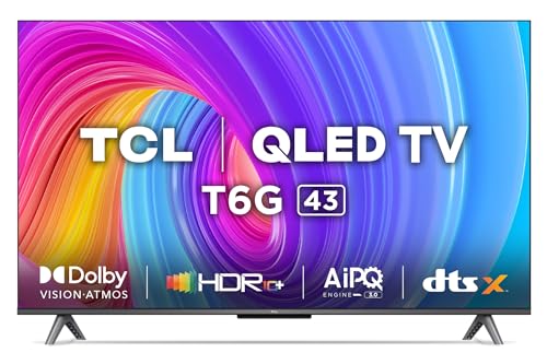 TCL 139 cm (55 inches) 4K Ultra HD Smart QLED Google TV 55T6G (Black)