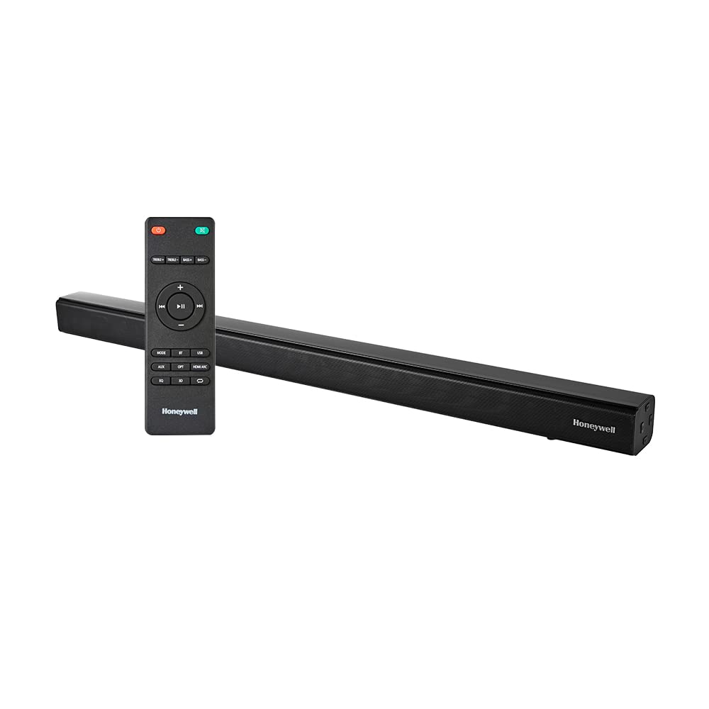 100W RMS Wireless Bluetooth V5.0 Soundbar with Wireless Subwoofer with remote, 2.1 Channel Sound, 55mm*4 Drivers, 6 Play Modes-BT, Audio jack, USB, optical, coaxial & HDMI/ARC