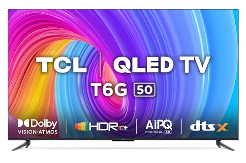 TCL 139 cm (55 inches) 4K Ultra HD Smart QLED Google TV 55T6G (Black)