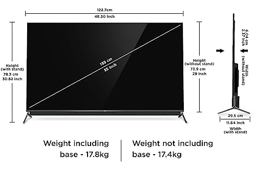 TCL 139 cm (55 inches) 4K Ultra HD Smart QLED Google TV 55T6G (Black)