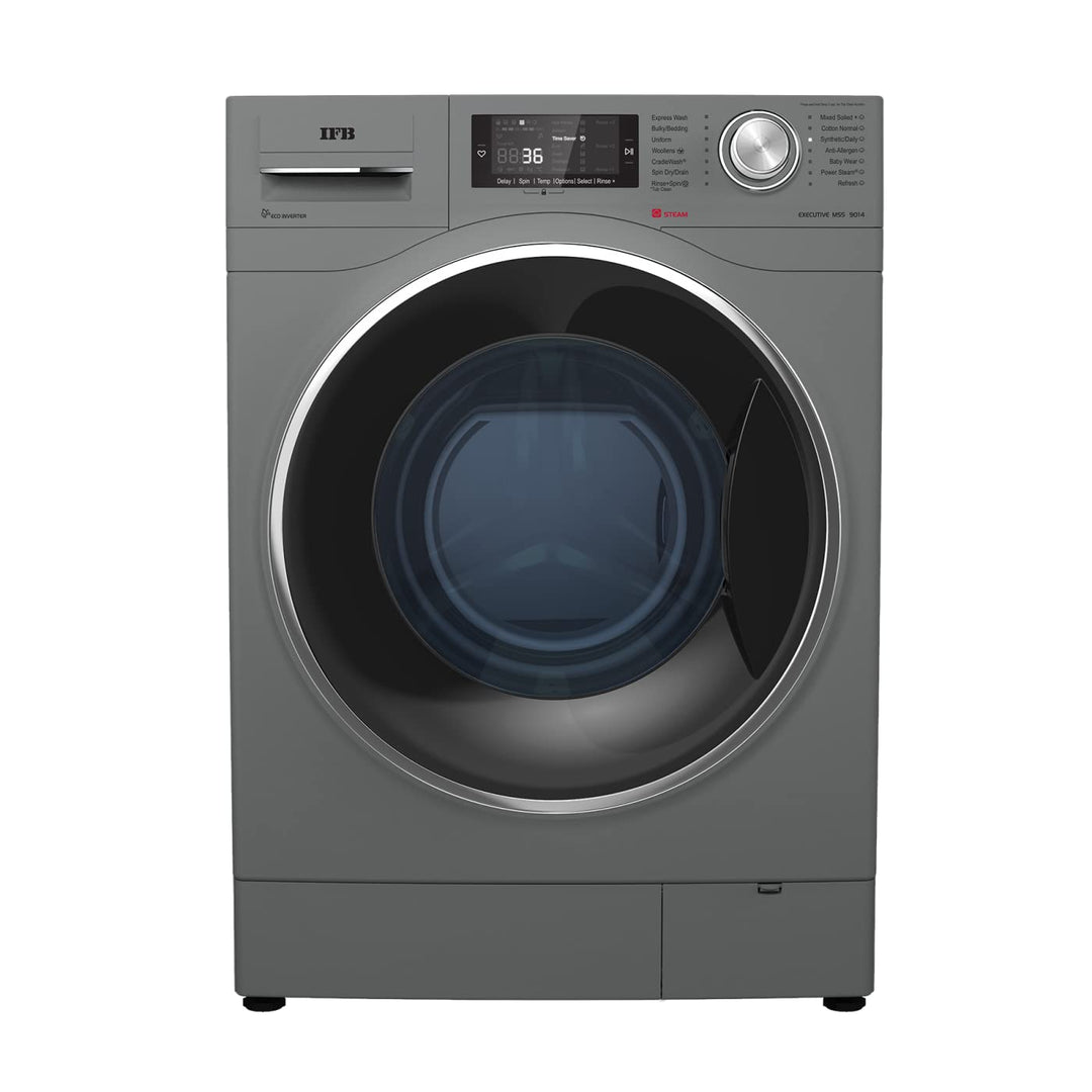 9kg 5 Star Front Load Washing Machine With Power Steam (Executive MSS ID 9014) 1400 RPM METALLIC SILVER