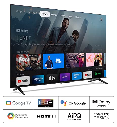 TCL 189.5 cm (75 inches) Bezel-Less Series 4K Ultra HD Smart LED Google TV 75P635 (Black)