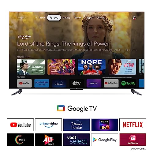 TCL 139 cm (55 inches) 4K Ultra HD Smart QLED Google TV 55T6G (Black)