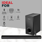 Load image into Gallery viewer, 100W RMS Wireless Bluetooth V5.0 Soundbar with Wireless Subwoofer with remote, 2.1 Channel Sound, 55mm*4 Drivers, 6 Play Modes-BT, Audio jack, USB, optical, coaxial &amp; HDMI/ARC
