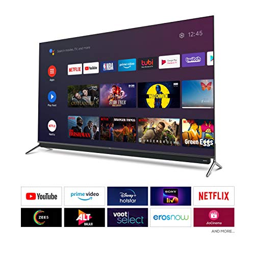 TCL 139 cm (55 inches) 4K Ultra HD Smart QLED Google TV 55T6G (Black)