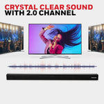 Load image into Gallery viewer, 100W RMS Wireless Bluetooth V5.0 Soundbar with Wireless Subwoofer with remote, 2.1 Channel Sound, 55mm*4 Drivers, 6 Play Modes-BT, Audio jack, USB, optical, coaxial &amp; HDMI/ARC
