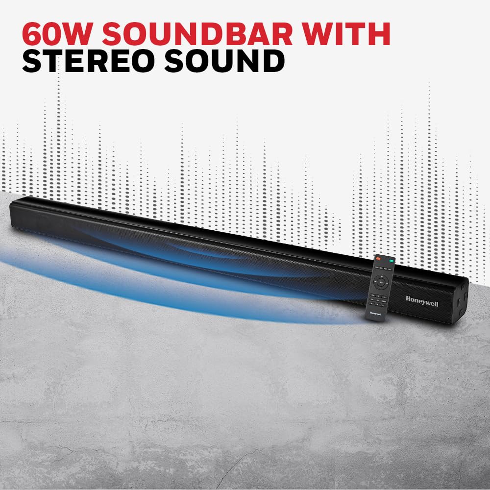 100W RMS Wireless Bluetooth V5.0 Soundbar with Wireless Subwoofer with remote, 2.1 Channel Sound, 55mm*4 Drivers, 6 Play Modes-BT, Audio jack, USB, optical, coaxial & HDMI/ARC