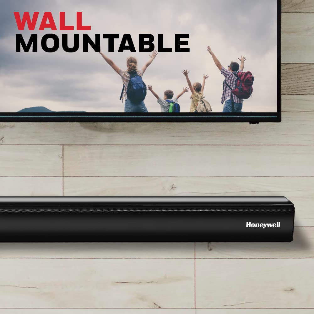 100W RMS Wireless Bluetooth V5.0 Soundbar with Wireless Subwoofer with remote, 2.1 Channel Sound, 55mm*4 Drivers, 6 Play Modes-BT, Audio jack, USB, optical, coaxial & HDMI/ARC