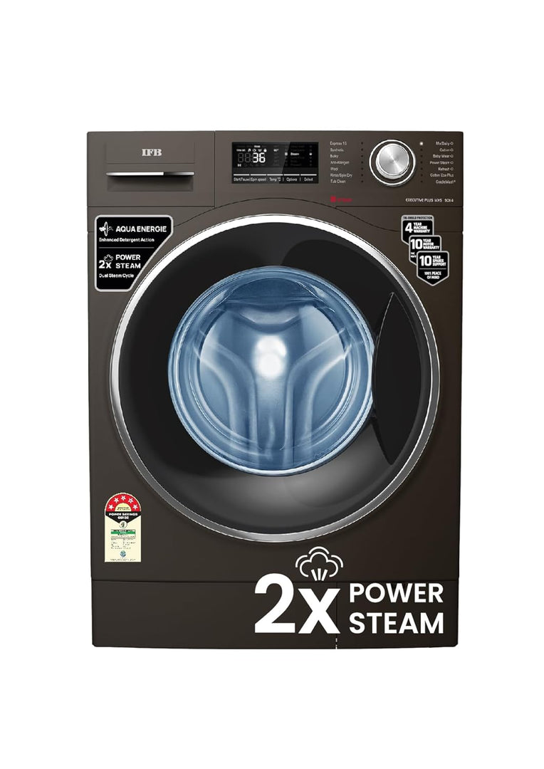 9 Kg 5 Star Front Load Washing Machine 2X Power Dual Steam (EXECUTIVE SXS 9014, Silver, Active Color Protection, Hard Water Wash)