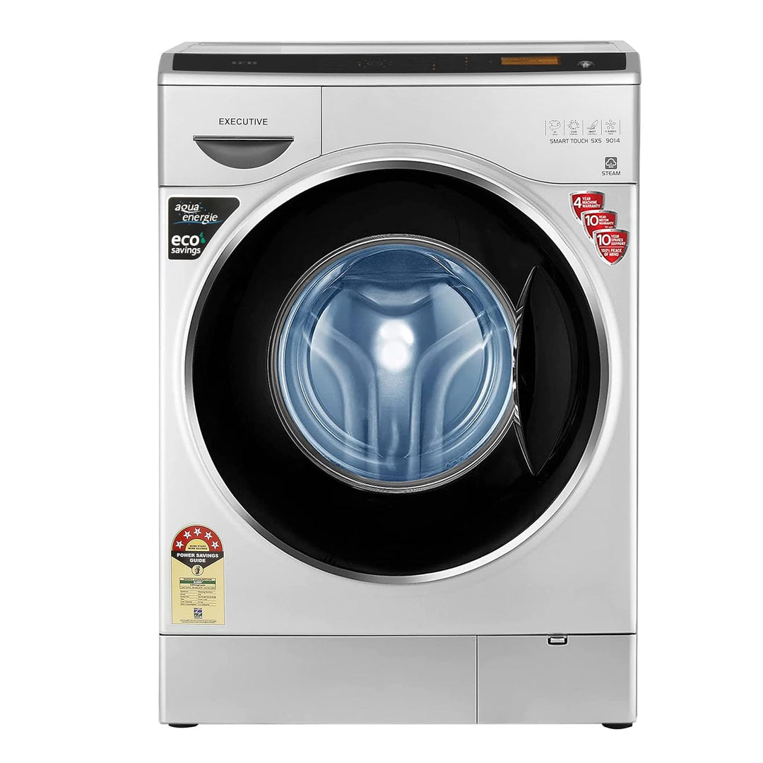 9 Kg 5 Star Front Load Washing Machine 2X Power Dual Steam (EXECUTIVE SXS 9014, Silver, Active Color Protection, Hard Water Wash)