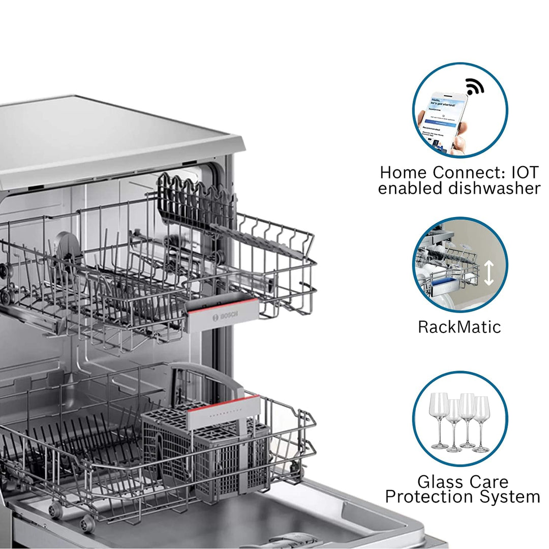 13 Place Settings Dishwasher (SMS6ITI00I, Silver Inox, WiFi Enabled)