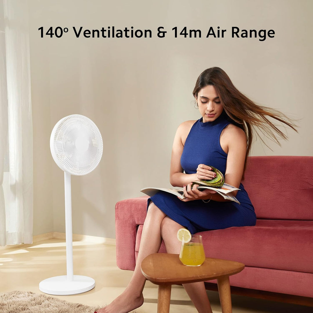 Smart Standing Fan 2 | Dual blades | BLDC Motor | Natural Breeze | Silent | 100 speeds | Compatible with Alexa, Google Asst. & MiHome