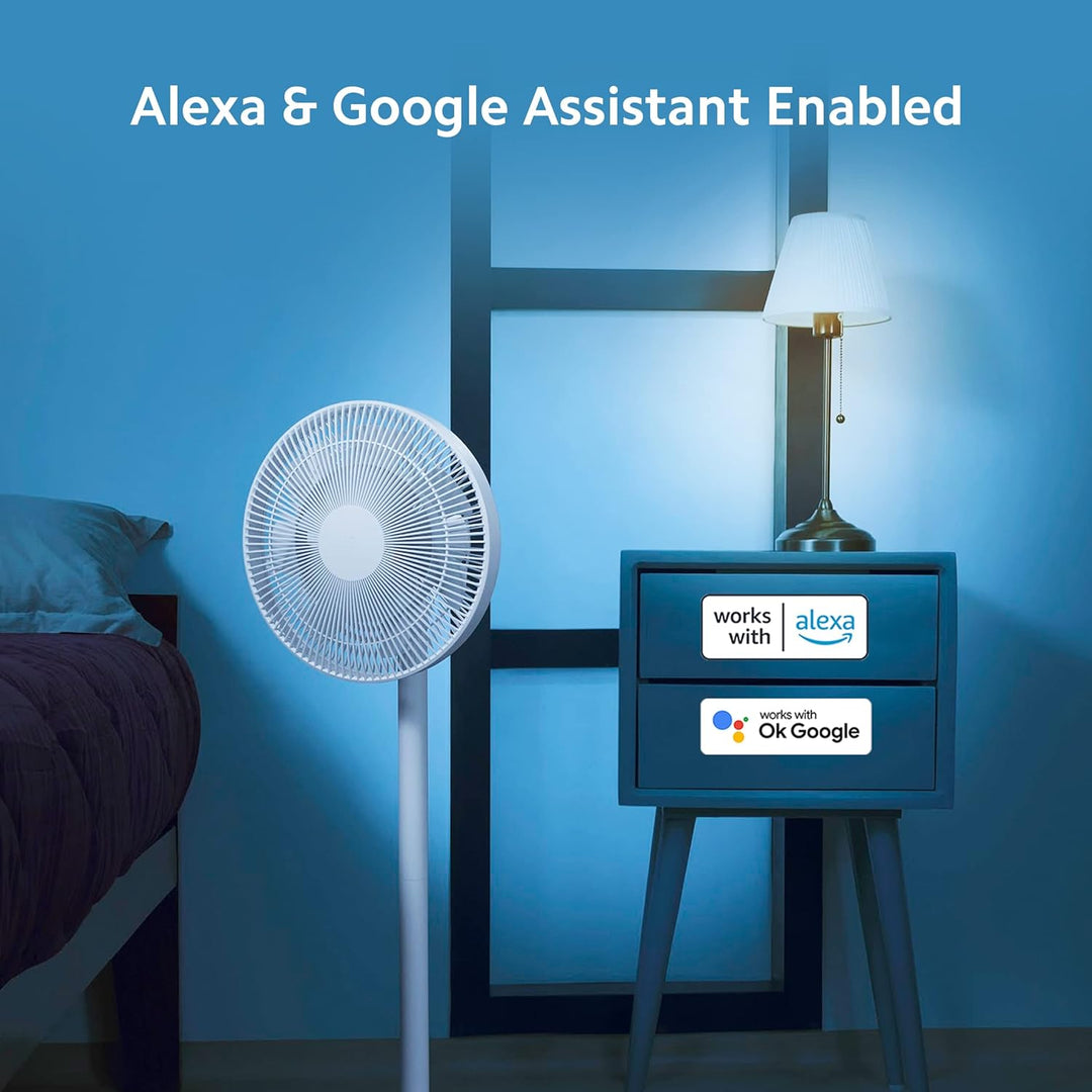 Smart Standing Fan 2 | Dual blades | BLDC Motor | Natural Breeze | Silent | 100 speeds | Compatible with Alexa, Google Asst. & MiHome