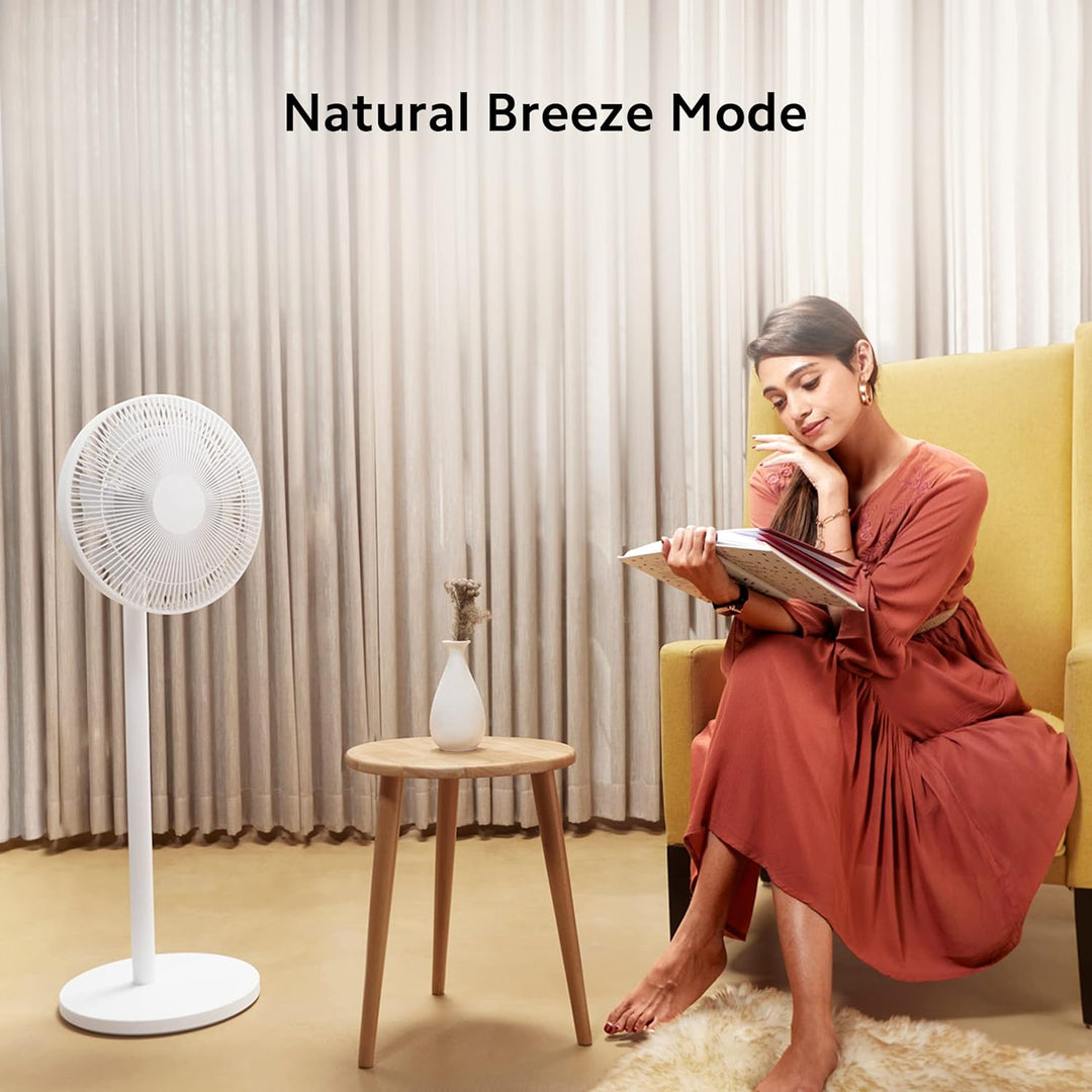 Smart Standing Fan 2 | Dual blades | BLDC Motor | Natural Breeze | Silent | 100 speeds | Compatible with Alexa, Google Asst. & MiHome